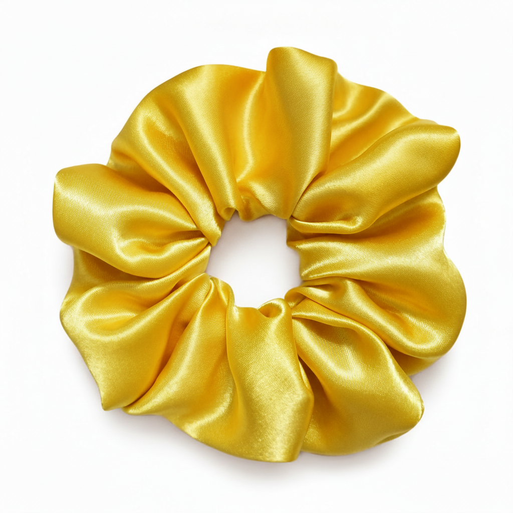Scrunchie de Satín Amarillo - Anti Frizz