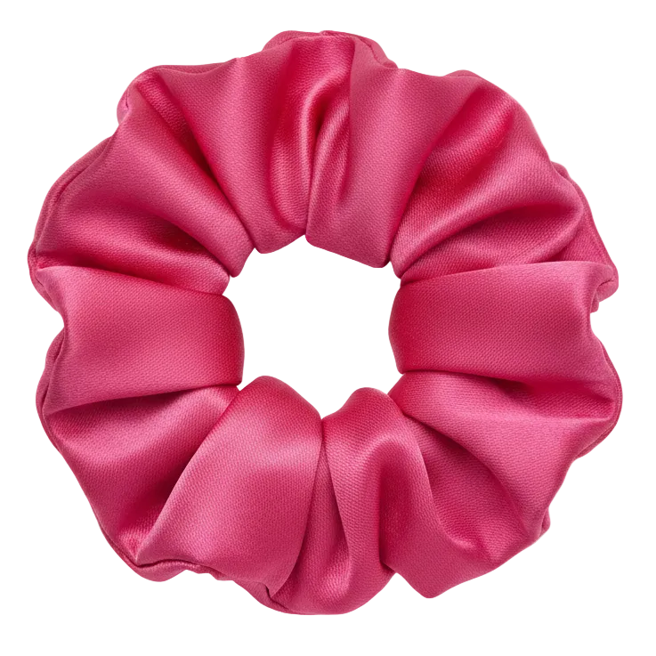 Scrunchie de Satín Fucsia - Rosa Intenso