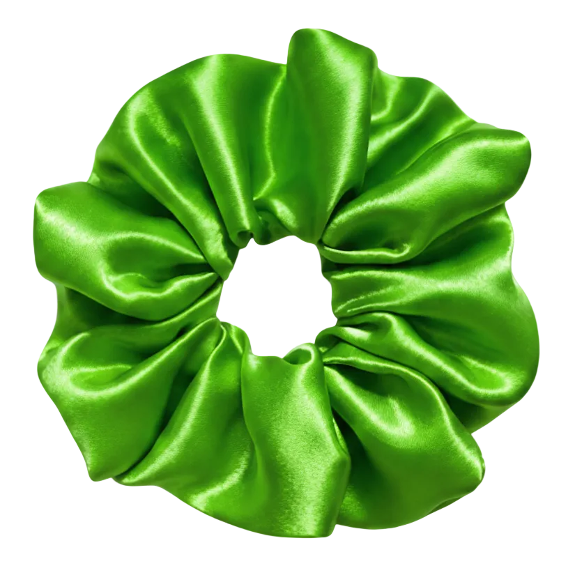 Scrunchie de Satín Verde Lima - Anti Frizz