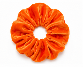 Scrunchie Naranja Terciopelo | Color Mandarina Verano