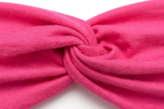 Diadema Rosa Mexicano Nudo Torcido | Tela Suave Ancha