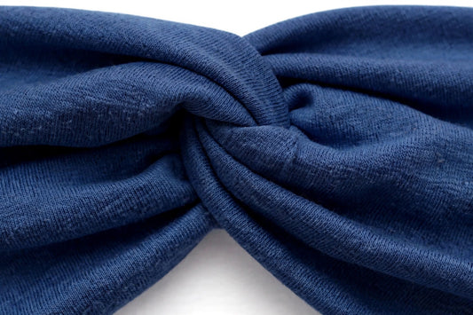 Diadema Azul Marino Nudo Torcido | Tela Suave Ancha