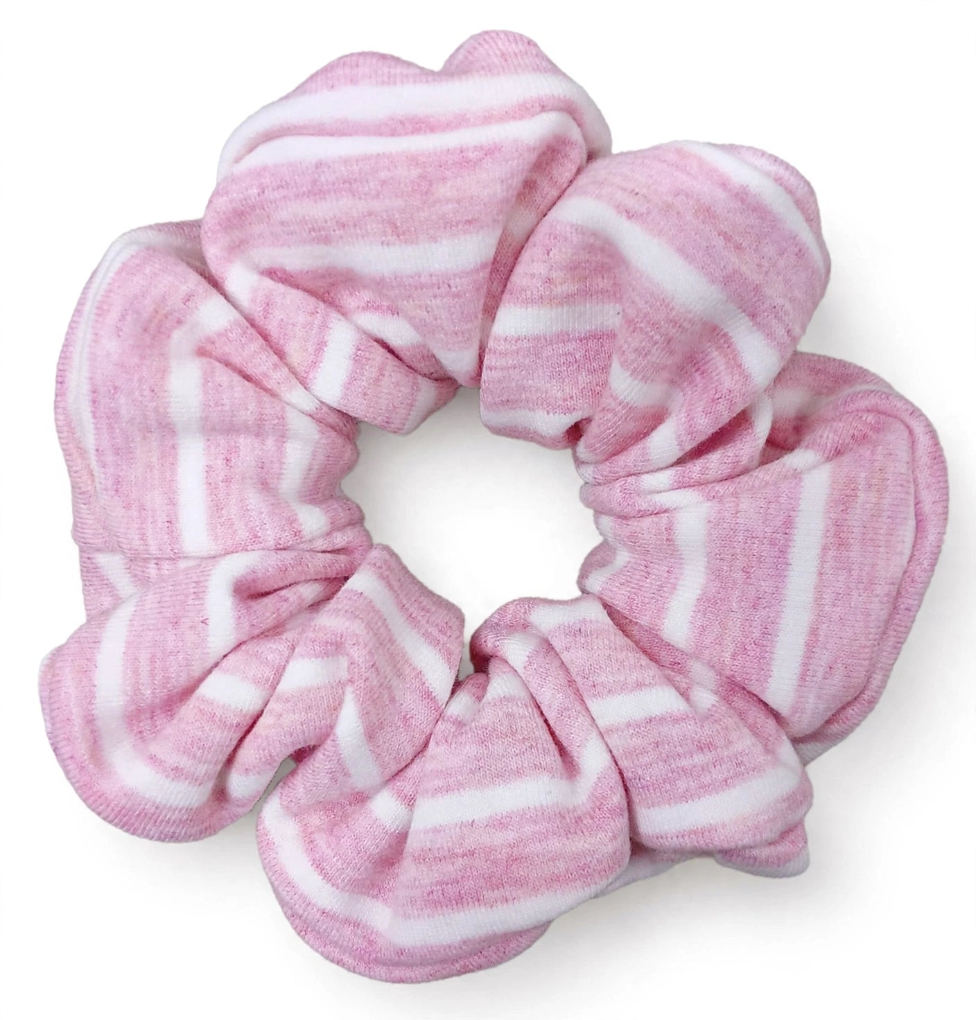 Scrunchie Rosa Rayas Blancas | Coletero Rayado Coquette