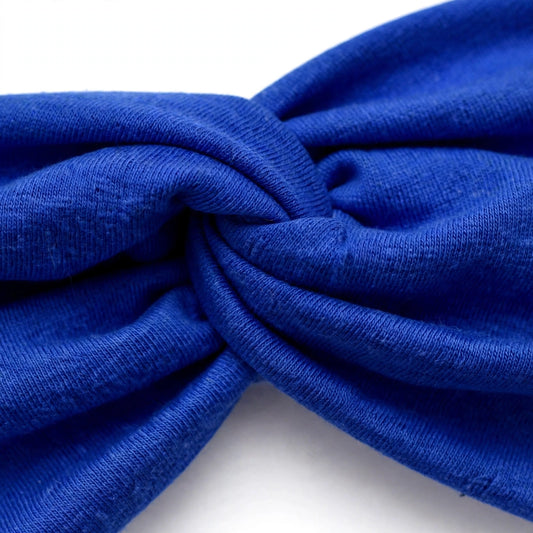 Diadema Azul Rey Nudo Torcido | Tela Suave Ancha