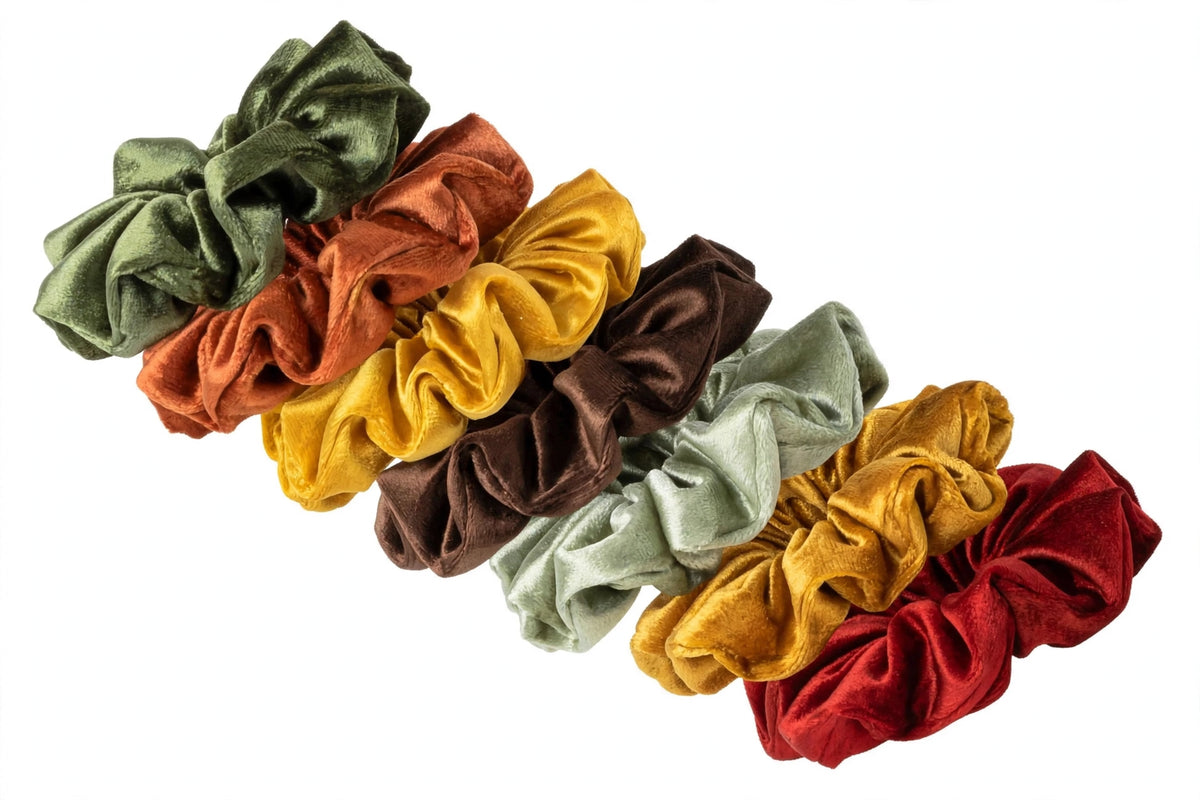 Set 7 Scrunchies XXL - Verde Tierra Otoñal