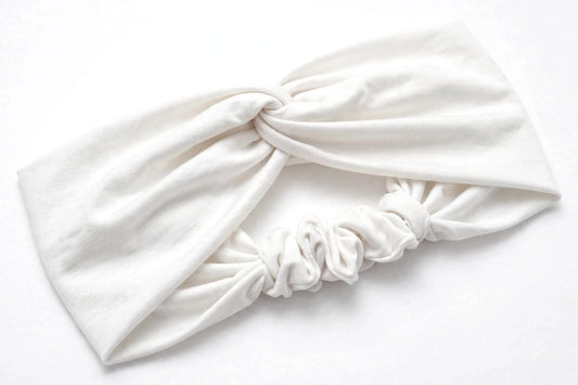 Diadema Blanco Nudo Torcido | Tela Suave Ancha