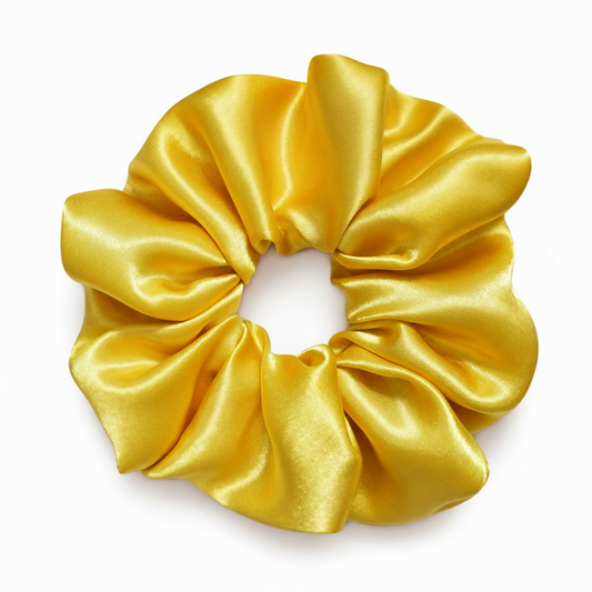 Scrunchie de Satín Amarillo - Anti Frizz