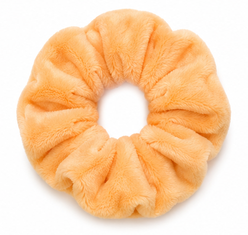 Scrunchie de Peluche Naranja Melón - Durazno Pastel Felpa