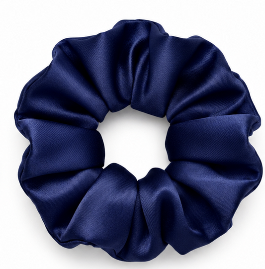 Scrunchie de Satín Azul Marino - Azul Noche