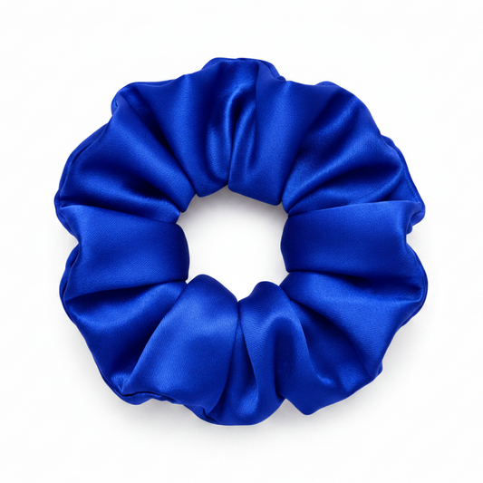 Scrunchie de Satín Azul Rey - Anti Frizz
