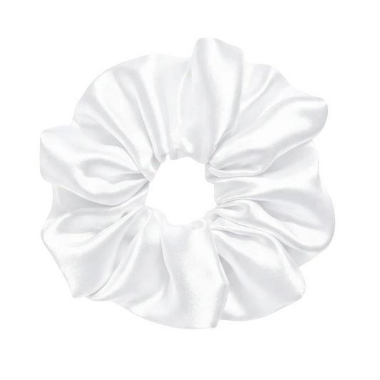 Scrunchie de Satín Blanco - Satinado Brilloso