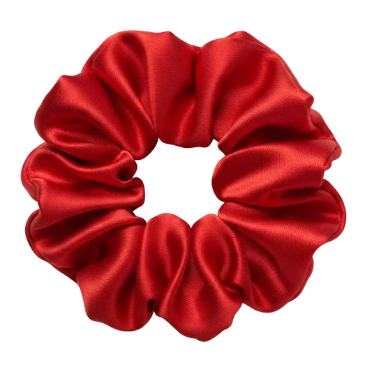 Scrunchie de Satín Rojo - Coleta Roja