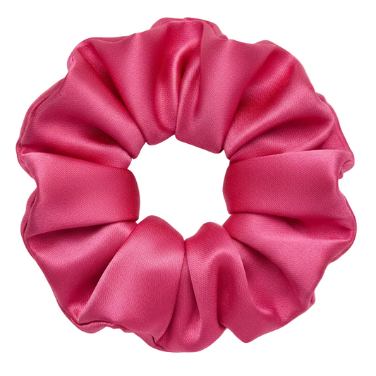 Scrunchie de Satín Fucsia - Rosa Intenso