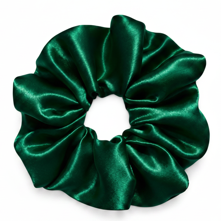 Scrunchie de Satín Verde Esmeralda