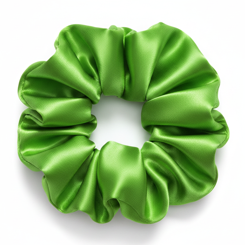 Scrunchie de Satín Verde Lima -