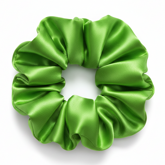 Scrunchie de Satín Verde Lima -