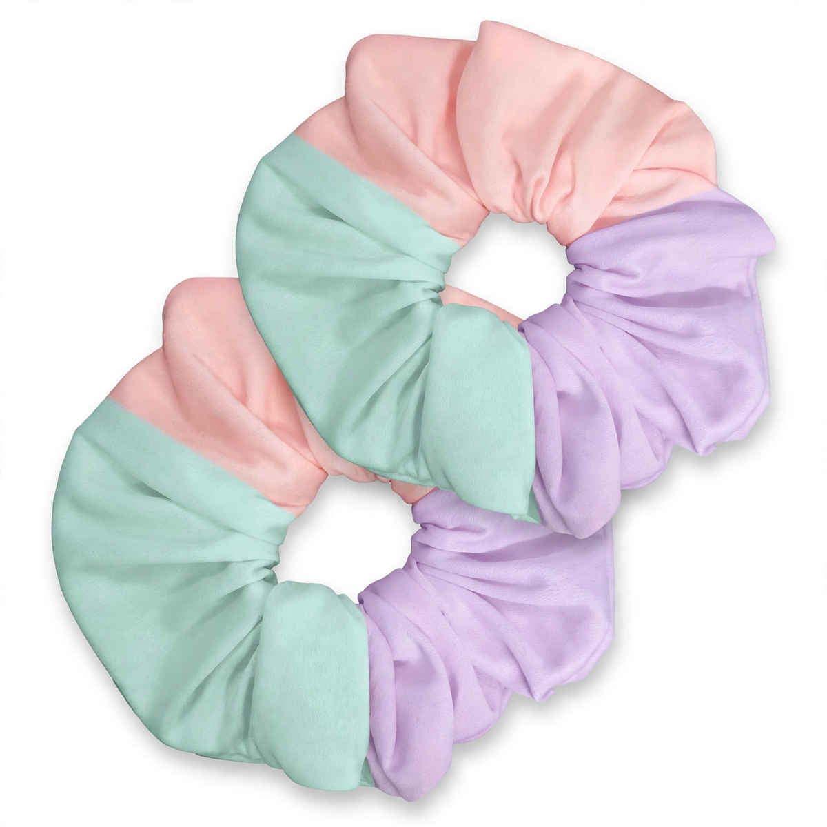 Scrunchie XL - Textura suave - Arcoiris Pastel