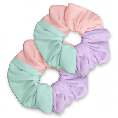 Scrunchie XL - Textura suave - Arcoiris Pastel