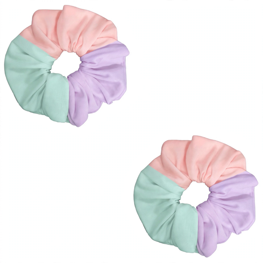 Scrunchie XL - Textura suave - Arcoiris Pastel