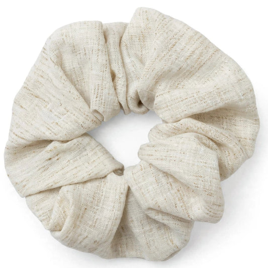 Scrunchie Lino Beige Natural | Coletero Boho Minimalista