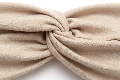 Diadema Beige Nudo Torcido | Tela Suave Ancha