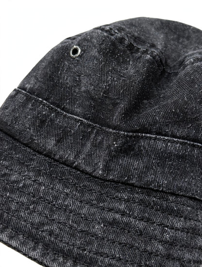 Bucket Hat Denim Black Wash Negro Deslavado | Sombrero Pescador Negro Vintage
