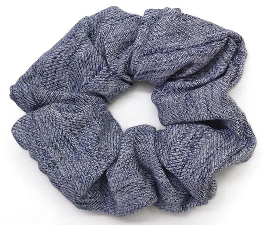 Scrunchie de Lino Azul Denim - Colección Lino