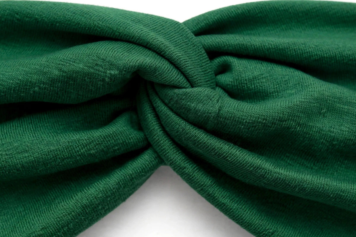 Diadema Verde Nudo Torcido | Tela Suave Ancha