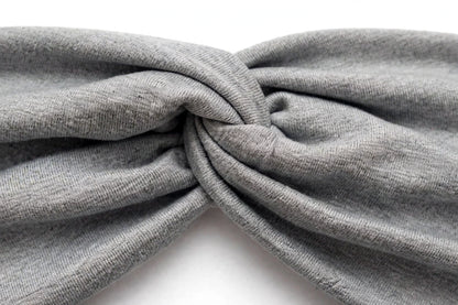 Diadema Gris Nudo Torcido | Tela Suave Ancha