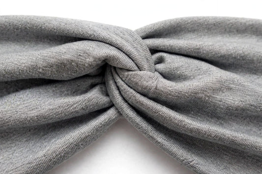 Diadema Gris Nudo Torcido | Tela Suave Ancha