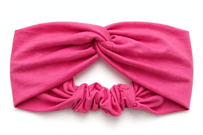 Diadema Rosa Mexicano Nudo Torcido | Tela Suave Ancha