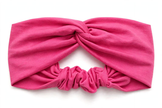 Diadema Rosa Mexicano Nudo Torcido | Tela Suave Ancha