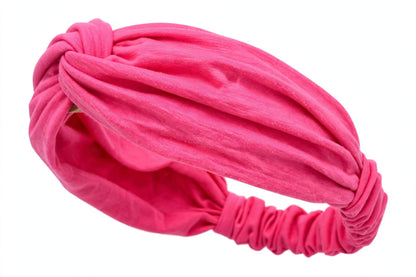 Diadema Rosa Mexicano Nudo Torcido | Tela Suave Ancha