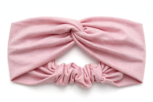 Diadema Rosa Claro Nudo Torcido | Tela Suave Ancha