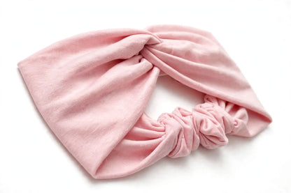Diadema Rosa Claro Nudo Torcido | Tela Suave Ancha