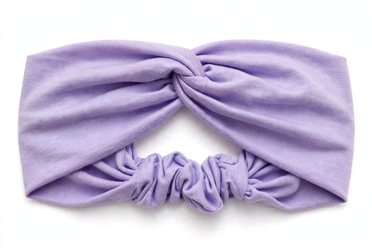 Diadema Lavanda Nudo Torcido | Tela Suave Ancha
