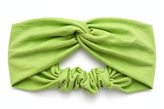 Diadema Verde Pistache Nudo Torcido | Tela Suave Ancha