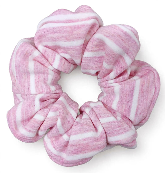 Scrunchie Rosa Rayas Blancas | Coletero Rayado Coquette