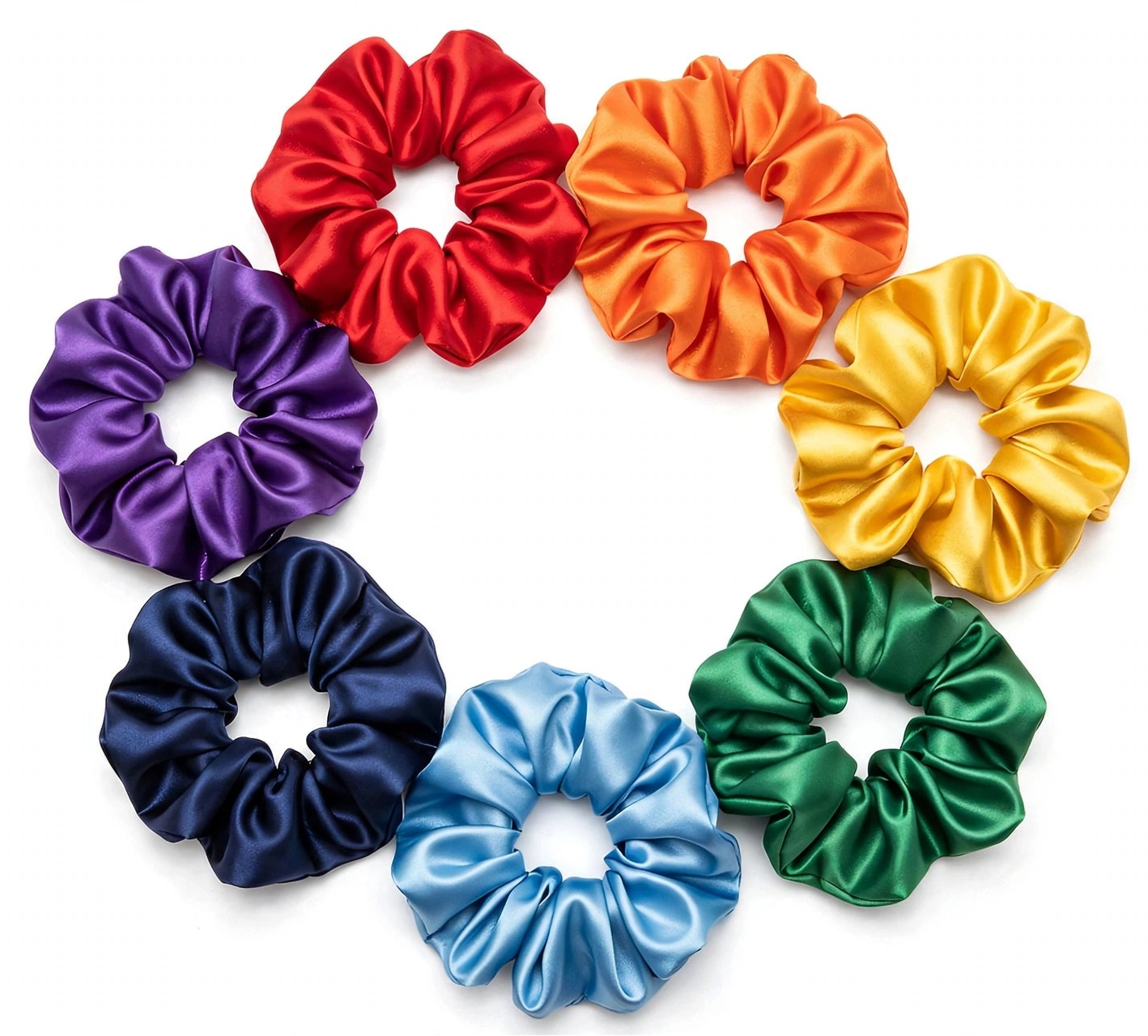 Set de 7 Scrunchies- Rainbow - XXL