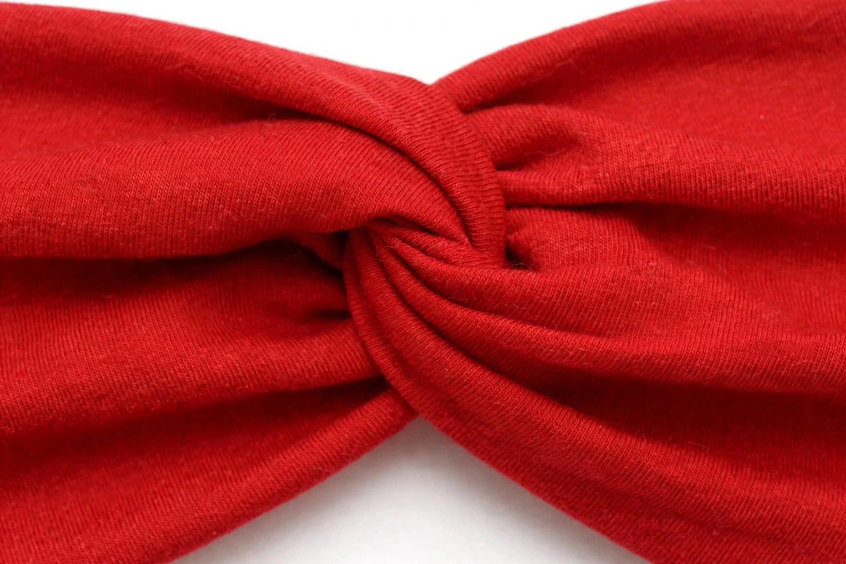 Diadema Rojo Nudo Torcido | Tela Suave Ancha