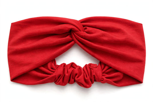 Diadema Rojo Nudo Torcido | Tela Suave Ancha