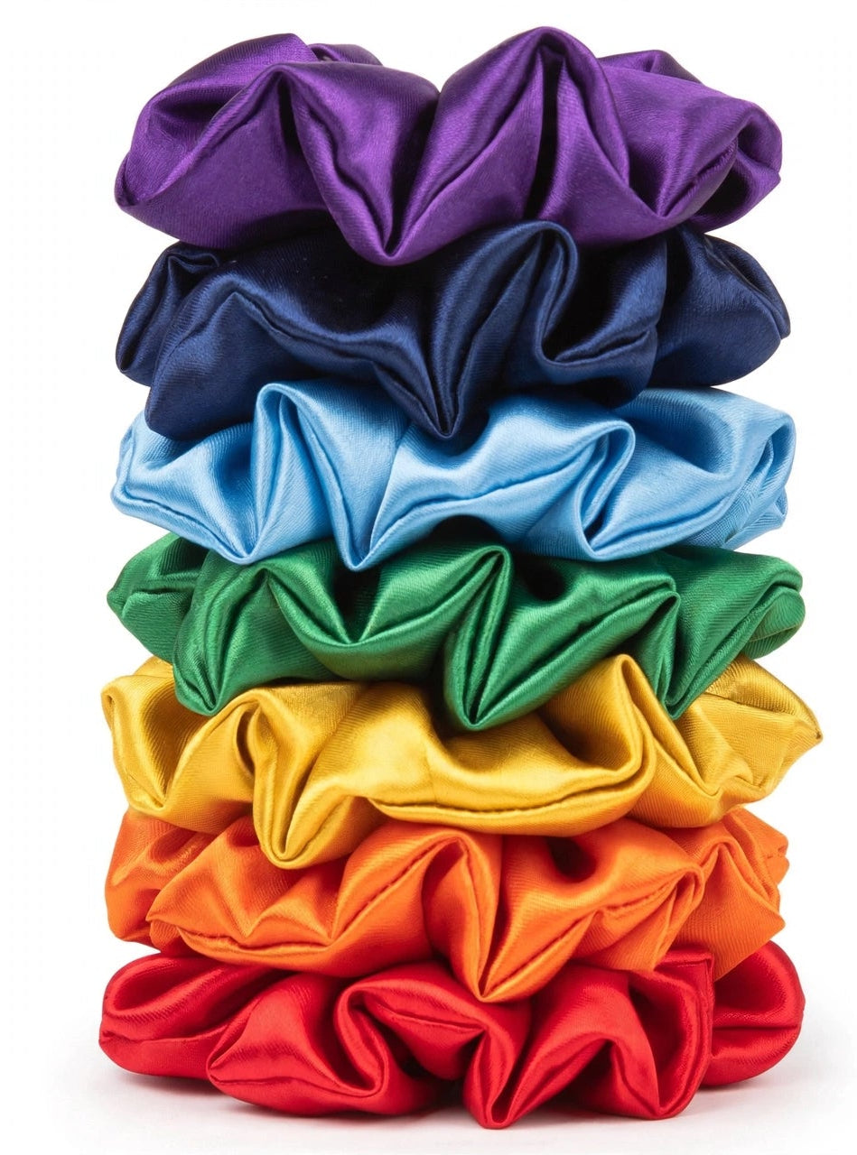 Set de 7 Scrunchies- Rainbow - XXL