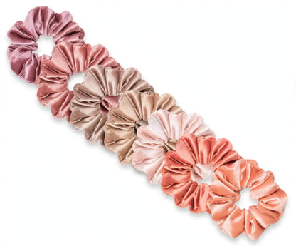 Set 7 Scrunchies Satín - XXL Blush Nude