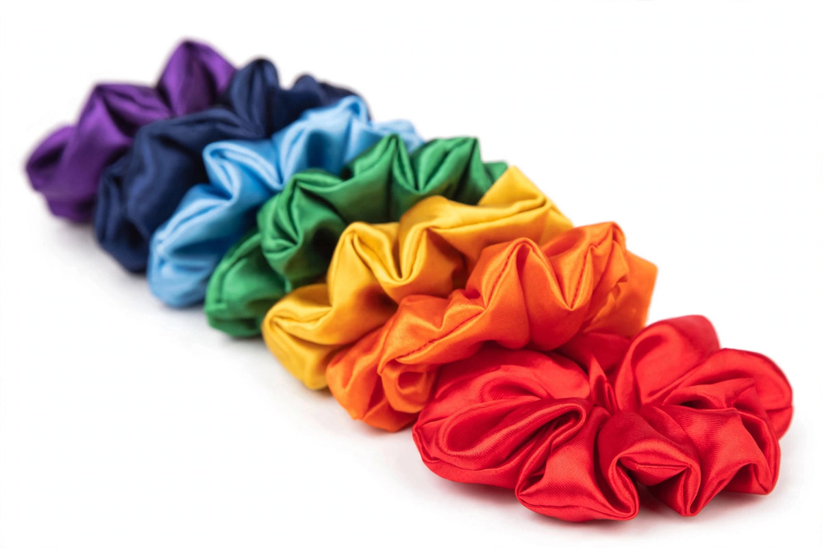 Set de 7 Scrunchies- Rainbow - XXL