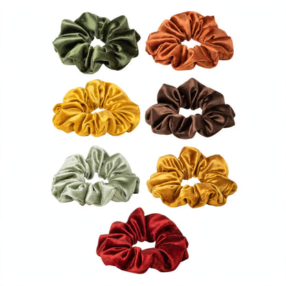 Set 7 Scrunchies XXL - Verde Tierra Otoñal