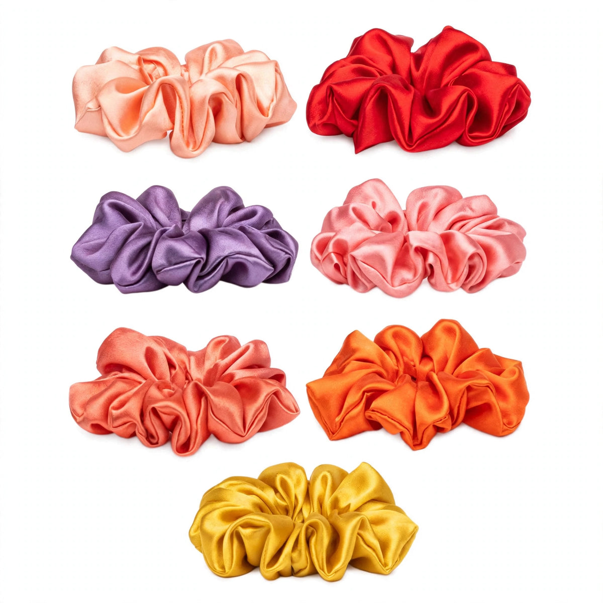 Set 7 Scrunchies Satín Sunset - XXL