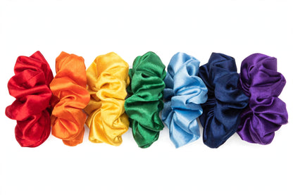 Set de 7 Scrunchies- Rainbow - XXL