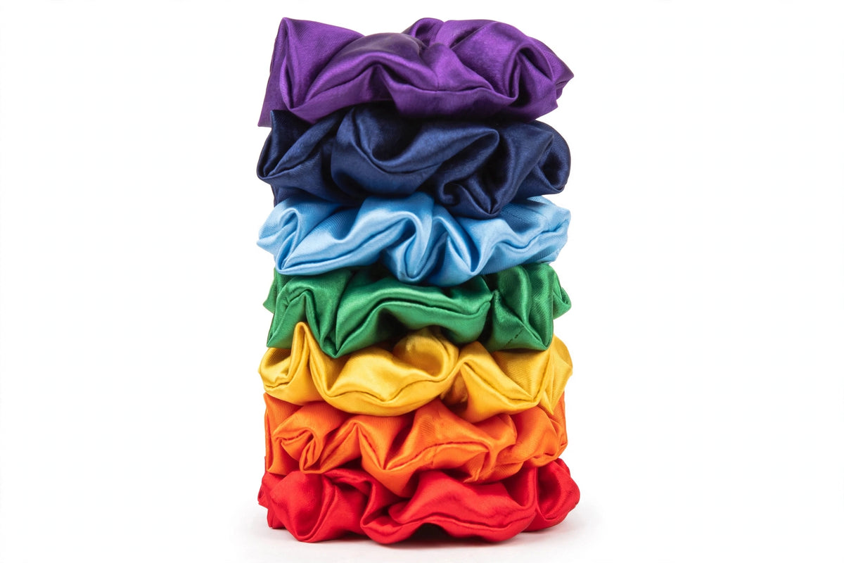 Set de 7 Scrunchies- Rainbow - XXL