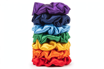 Set de 7 Scrunchies- Rainbow - XXL