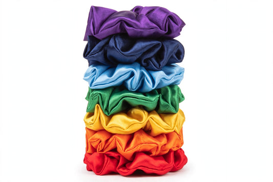 Set de 7 Scrunchies- Rainbow - XXL